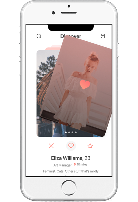 Mobile Dating App Profile Swipe Right