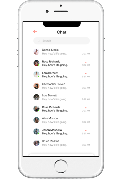 Mobile Dating App Software Chat Screen